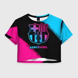 Футболка 3D укороченная женская Barcelona - neon gradient, цвет: 3D-принт