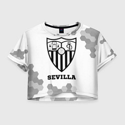 Футболка 3D укороченная женская Sevilla sport на светлом фоне, цвет: 3D-принт