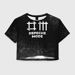Футболка 3D укороченная женская Depeche Mode с потертостями на темном фоне, цвет: 3D-принт