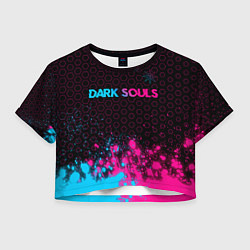 Женский топ Dark Souls - neon gradient: символ сверху