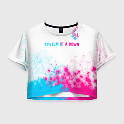 Женский топ System of a Down neon gradient style: символ сверх