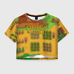 Футболка 3D укороченная женская Огород в Stardew Valley, цвет: 3D-принт