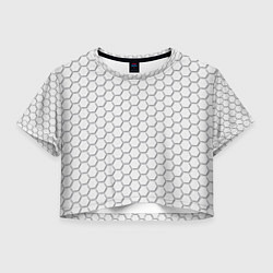 Футболка 3D укороченная женская Белый ромб, цвет: 3D-принт