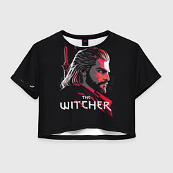 Футболка 3D укороченная женская Witcher art, цвет: 3D-принт