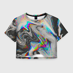 Футболка 3D укороченная женская Abstract digital, цвет: 3D-принт