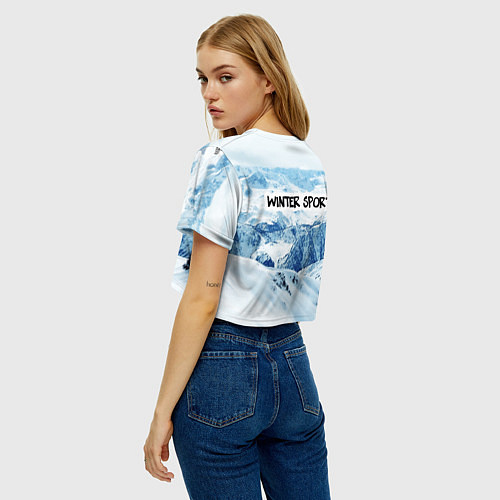 Женский топ Горные лыжи спуск / 3D-принт – фото 4