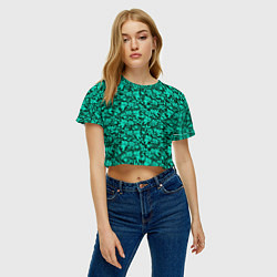Футболка 3D укороченная женская Colorful floral pattern, цвет: 3D-принт — фото 2