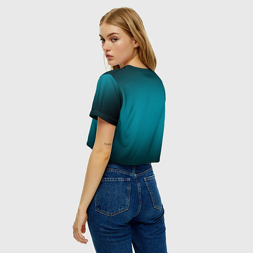 Женский топ Темно-бирюзовый градиент / 3D-принт – фото 4