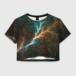 Футболка 3D укороченная женская Мультивселенные, цвет: 3D-принт