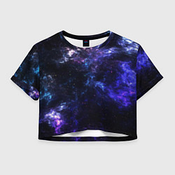 Футболка 3D укороченная женская Дали неонового космоса, цвет: 3D-принт