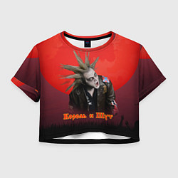 Футболка 3D укороченная женская Король и шут красная луна, цвет: 3D-принт
