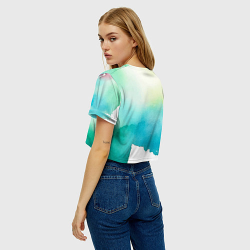 Женский топ Прикольный панда в модной куртке / 3D-принт – фото 4