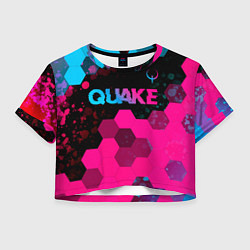 Женский топ Quake - neon gradient: символ сверху