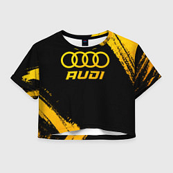 Футболка 3D укороченная женская Audi - gold gradient, цвет: 3D-принт