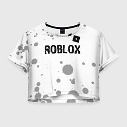 Футболка 3D укороченная женская Roblox glitch на светлом фоне: символ сверху, цвет: 3D-принт