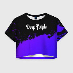 Футболка 3D укороченная женская Deep Purple purple grunge, цвет: 3D-принт