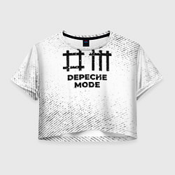 Футболка 3D укороченная женская Depeche Mode с потертостями на светлом фоне, цвет: 3D-принт