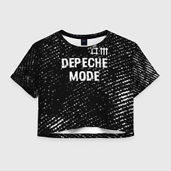 Женский топ Depeche Mode glitch на темном фоне: символ сверху