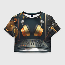 Женский топ Золотые наушники