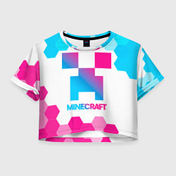 Женский топ Minecraft neon gradient style