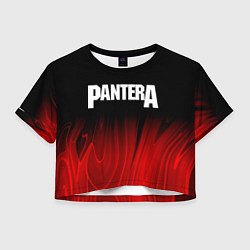 Футболка 3D укороченная женская Pantera red plasma, цвет: 3D-принт