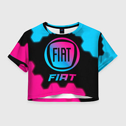 Футболка 3D укороченная женская Fiat - neon gradient, цвет: 3D-принт