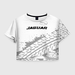 Женский топ Jaguar speed на светлом фоне со следами шин: симво