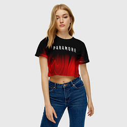 Футболка 3D укороченная женская Paramore red plasma, цвет: 3D-принт — фото 2