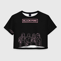 Футболка 3D укороченная женская Blackpink - art contour, цвет: 3D-принт