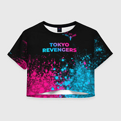 Женский топ Tokyo Revengers - neon gradient: символ сверху
