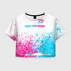 Женский топ Need for Speed neon gradient style: символ сверху