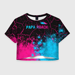 Женский топ Papa Roach - neon gradient: символ сверху