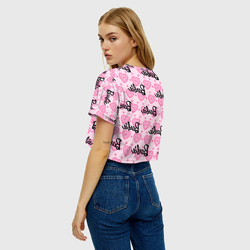 Женский топ Логотип Барби и розовое кружево / 3D-принт – фото 4