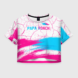 Женский топ Papa Roach neon gradient style: символ сверху