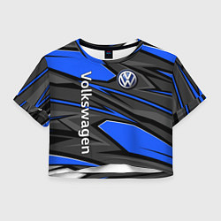 Футболка 3D укороченная женская Вольцваген - спортивная униформа, цвет: 3D-принт