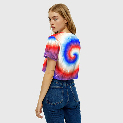 Женский топ Тай-дай Российский флаг / 3D-принт – фото 4