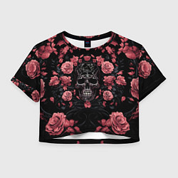 Женский топ И череп и розы