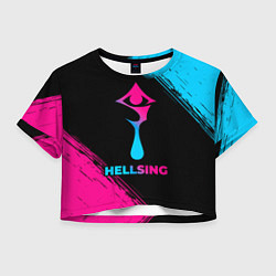Футболка 3D укороченная женская Hellsing - neon gradient, цвет: 3D-принт