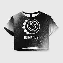 Женский топ Blink 182 glitch на темном фоне