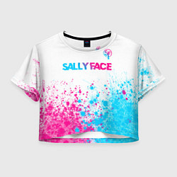 Женский топ Sally Face neon gradient style: символ сверху