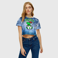 Футболка 3D укороченная женская Динозаврик вылупился из яйца 2024, цвет: 3D-принт — фото 2