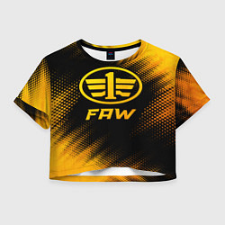 Футболка 3D укороченная женская FAW - gold gradient, цвет: 3D-принт