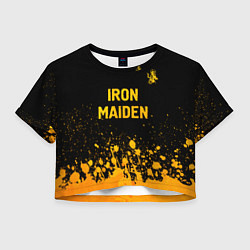 Женский топ Iron Maiden - gold gradient: символ сверху