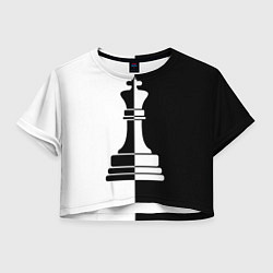 Футболка 3D укороченная женская Ферзь, цвет: 3D-принт
