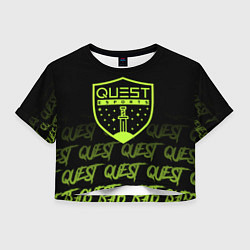 Футболка 3D укороченная женская Quest esports, цвет: 3D-принт