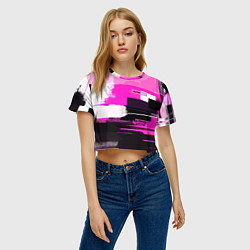 Футболка 3D укороченная женская Black pink - girl-group - South Korea, цвет: 3D-принт — фото 2