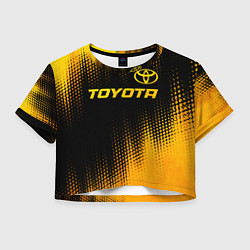 Футболка 3D укороченная женская Toyota - gold gradient посередине, цвет: 3D-принт