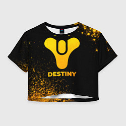 Футболка 3D укороченная женская Destiny - gold gradient, цвет: 3D-принт