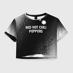 Женский топ Red Hot Chili Peppers glitch на темном фоне посере