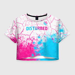 Женский топ Disturbed neon gradient style посередине